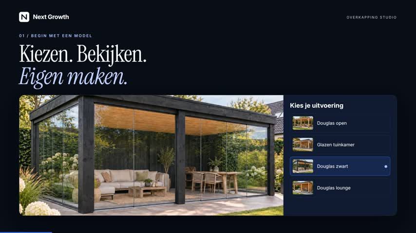 De overkapping-configurator met een samengestelde veranda